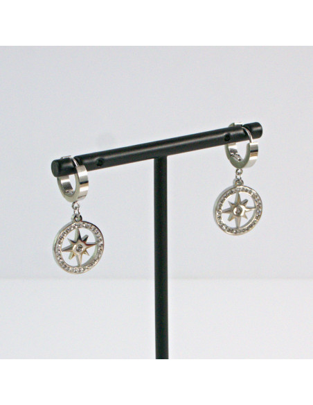 Kolczyki  ze stali chirurgicznej  Srebrne z Gwiazdką Lolita Akcesoria