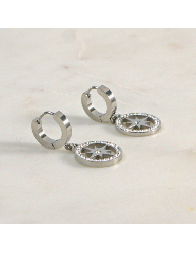 Kolczyki  ze stali chirurgicznej  Srebrne z...