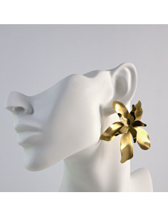 Kolczyki  ze stali chirurgicznej  Złote MAXI KWIATY...