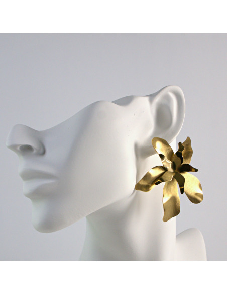 Kolczyki  ze stali chirurgicznej  Złote MAXI KWIATY Lolita Akcesoria