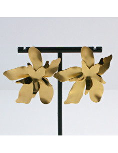 Kolczyki  ze stali chirurgicznej  Złote MAXI KWIATY... 2