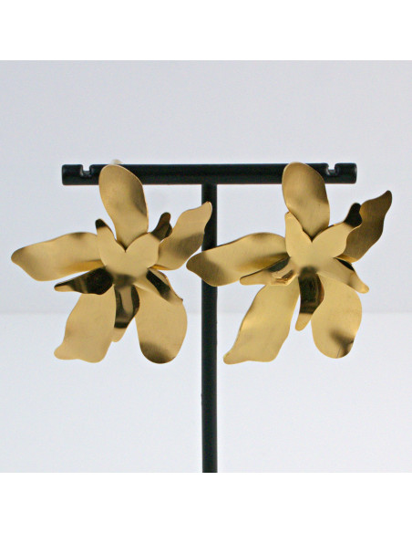 Kolczyki  ze stali chirurgicznej  Złote MAXI KWIATY Lolita Akcesoria