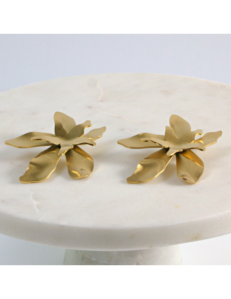 Kolczyki  ze stali chirurgicznej  Złote MAXI KWIATY Lolita Akcesoria