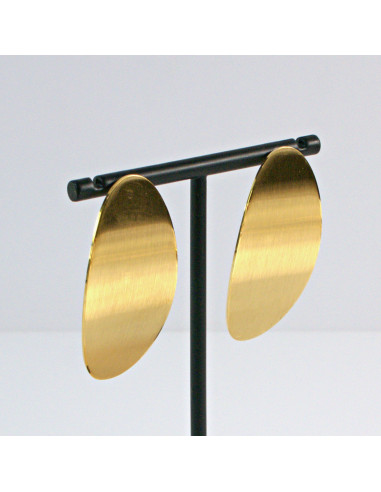 Kolczyki  ze stali chirurgicznej  Złote ELIPSY...