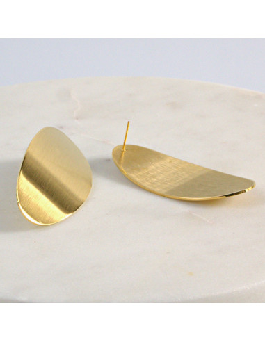Kolczyki  ze stali chirurgicznej  Złote ELIPSY...