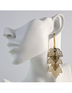 Kolczyki  ze stali chirurgicznej  Złote LISTKI  MAXI...