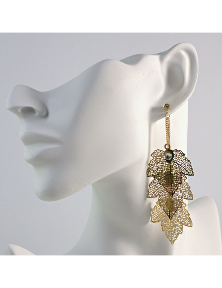 Kolczyki  ze stali chirurgicznej  Złote LISTKI  MAXI Lolita Akcesoria