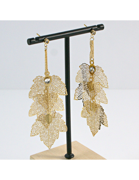 Kolczyki  ze stali chirurgicznej  Złote LISTKI  MAXI Lolita Akcesoria