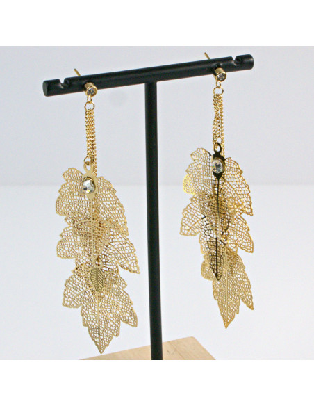 Kolczyki  ze stali chirurgicznej  Złote LISTKI  MAXI Lolita Akcesoria