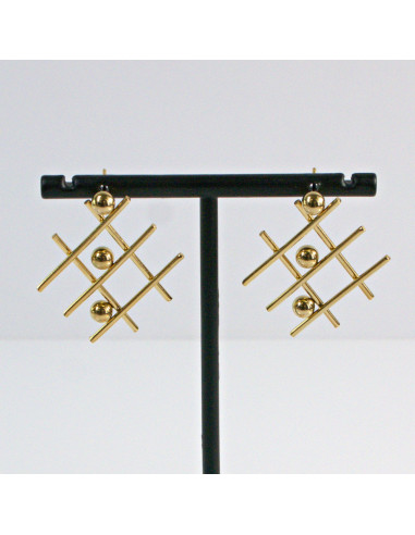 Kolczyki  ze stali chirurgicznej  Złote...