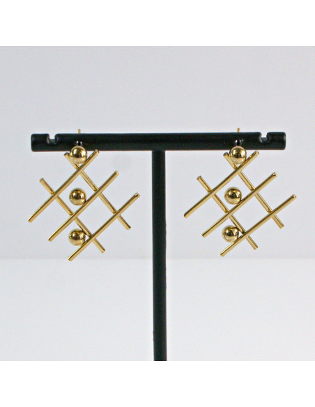 Kolczyki  ze stali chirurgicznej  Złote "SIATKI" MAXI Lolita Akcesoria