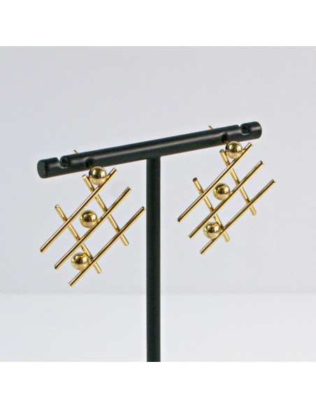 Kolczyki  ze stali chirurgicznej  Złote "SIATKI" MAXI Lolita Akcesoria