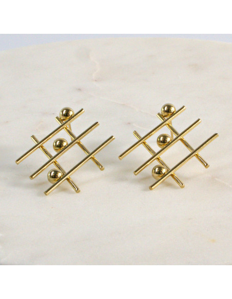 Kolczyki  ze stali chirurgicznej  Złote "SIATKI" MAXI Lolita Akcesoria