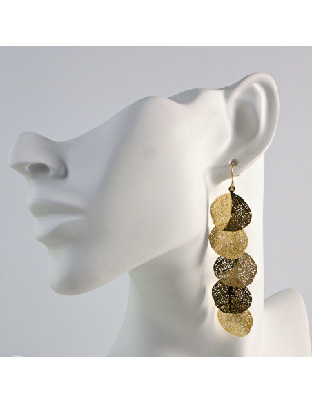 Kolczyki  ze stali chirurgicznej  Złote LISTKI  MAXI Lolita Akcesoria