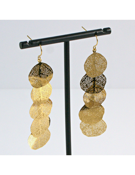 Kolczyki  ze stali chirurgicznej  Złote LISTKI  MAXI Lolita Akcesoria