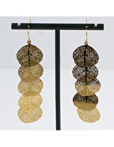 Kolczyki  ze stali chirurgicznej  Złote LISTKI...