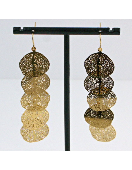 Kolczyki  ze stali chirurgicznej  Złote LISTKI  MAXI Lolita Akcesoria