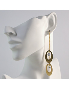 Kolczyki  ze stali chirurgicznej  Złote WIECZOROWE Lolita...