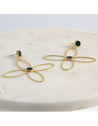 Kolczyki  ze stali chirurgicznej  Złote...