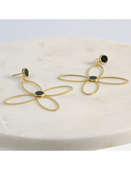 Kolczyki  ze stali chirurgicznej  Złote WIECZOROWE Lolita Akcesoria