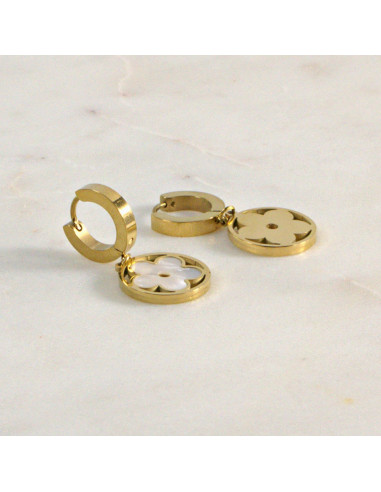 Kolczyki  ze stali chirurgicznej  Złote KWIATKI...