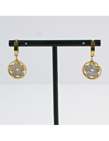 Kolczyki  ze stali chirurgicznej  Złote KWIATKI...