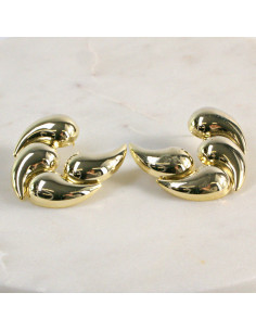 Kolczyki Maxi ZŁOTE Dwustronne Rogi   Lolita Akcesoria...