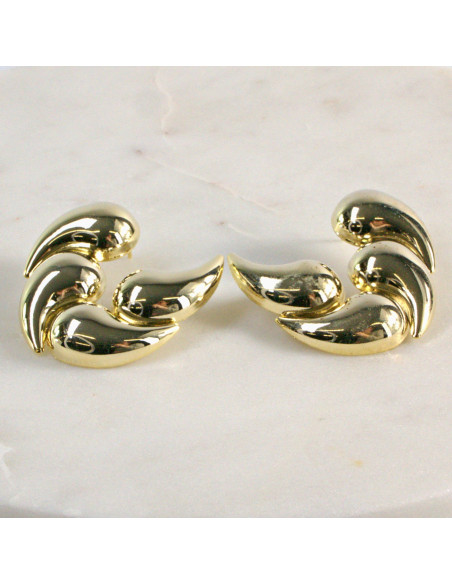 Kolczyki Maxi ZŁOTE Dwustronne Rogi   Lolita Akcesoria srebrny sztyft 925