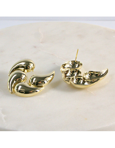 Kolczyki Maxi ZŁOTE Dwustronne Rogi   Lolita...