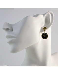 Kolczyki  ze stali chirurgicznej  Złote GWIAZDKI Lolita...