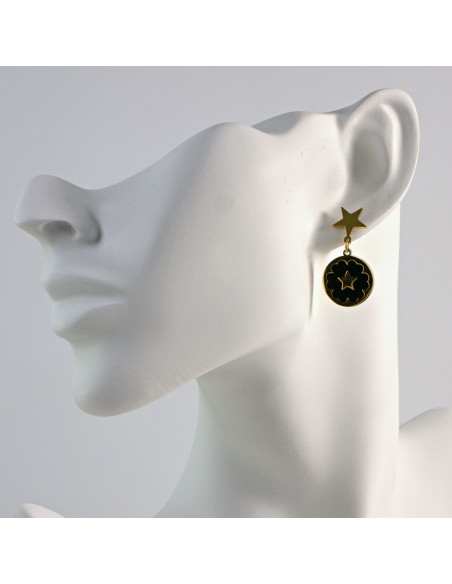 Kolczyki  ze stali chirurgicznej  Złote GWIAZDKI Lolita Akcesoria