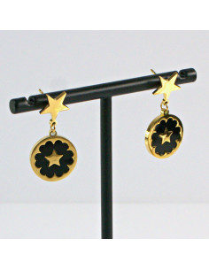 Kolczyki  ze stali chirurgicznej  Złote GWIAZDKI Lolita... 2