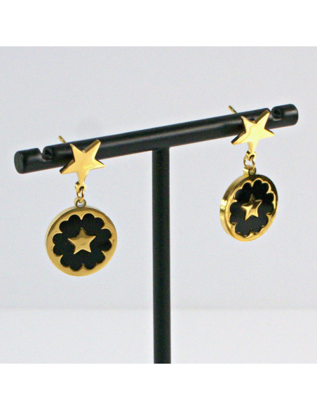 Kolczyki  ze stali chirurgicznej  Złote GWIAZDKI Lolita Akcesoria