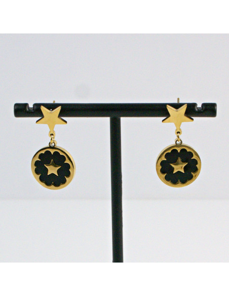 Kolczyki  ze stali chirurgicznej  Złote GWIAZDKI Lolita Akcesoria