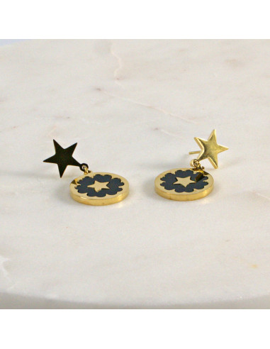 Kolczyki  ze stali chirurgicznej  Złote...