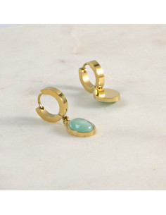 Kolczyki  ze stali chirurgicznej Zielone Oczko BOHO... 2