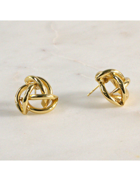 Kolczyki  ze stali chirurgicznej  ZŁOTE PLECIONE KOSZYCZKI Lolita Akcesoria