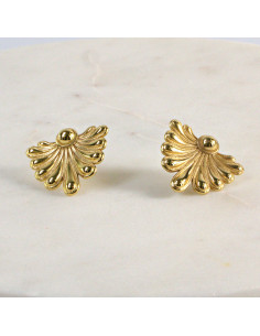 Kolczyki  ze stali chirurgicznej  ZŁOTE WACHLARZE BOHO...