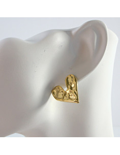 Kolczyki  ze stali chirurgicznej  ZŁOTE  Dwustronne Serca... 2