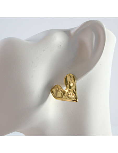 Kolczyki  ze stali chirurgicznej  ZŁOTE  Dwustronne Serca  Lolita Akcesoria