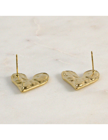 Kolczyki  ze stali chirurgicznej  ZŁOTE  Dwustronne Serca  Lolita Akcesoria