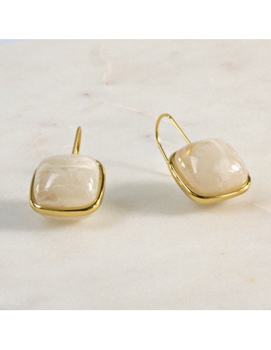 Kolczyki  ze stali chirurgicznej  ZŁOTO- BEŻOWE...