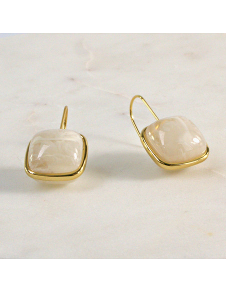 Kolczyki  ze stali chirurgicznej  ZŁOTO- BEŻOWE Lolita Akcesoria