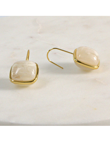 Kolczyki  ze stali chirurgicznej  ZŁOTO- BEŻOWE...