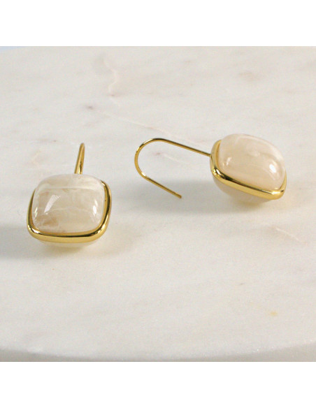 Kolczyki  ze stali chirurgicznej  ZŁOTO- BEŻOWE Lolita Akcesoria