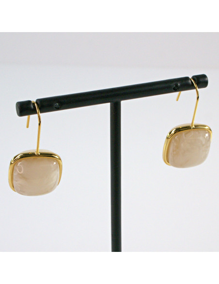 Kolczyki  ze stali chirurgicznej  ZŁOTO- BEŻOWE Lolita Akcesoria