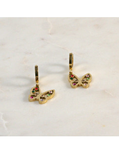 Kolczyki  ze stali chirurgicznej Złotr Motylki BOHO...