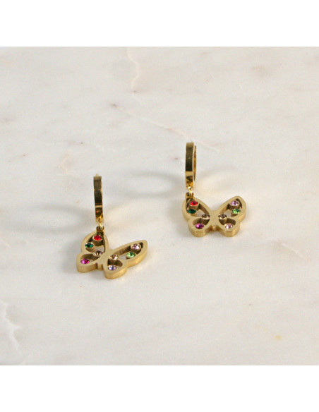 Kolczyki  ze stali chirurgicznej Złotr Motylki BOHO  Lolita Akcesoria