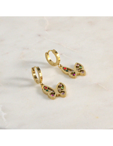 Kolczyki  ze stali chirurgicznej Złotr Motylki...