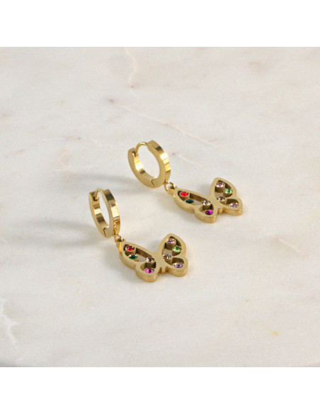 Kolczyki  ze stali chirurgicznej Złotr Motylki BOHO  Lolita Akcesoria